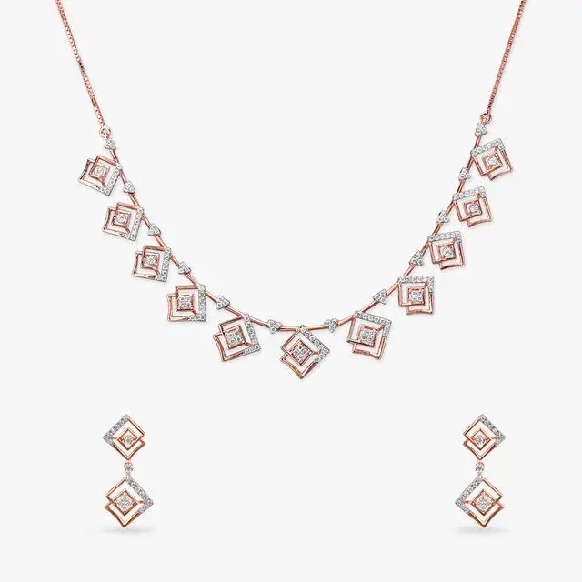 Geometric Glam Diamond Necklace