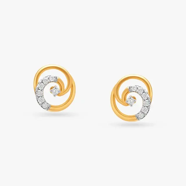 Sleek Diamond Stud Earring